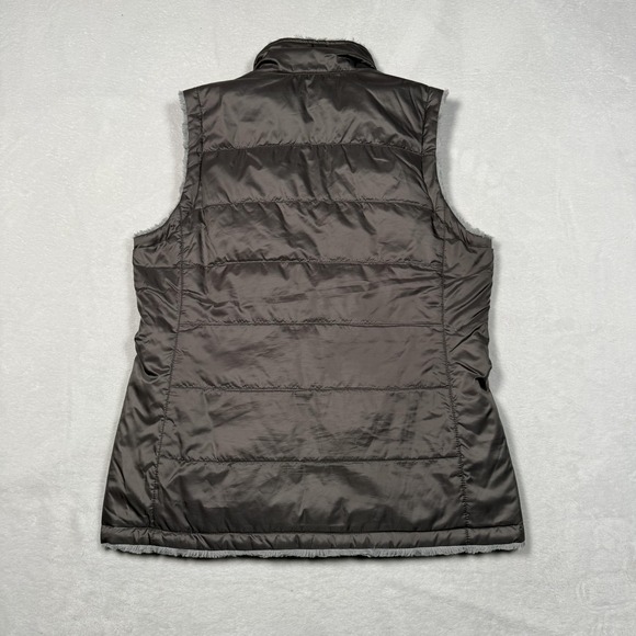 The North Face Vest Womens Small Gray Reversible Quilted Fleece Lined Outdoor - Picture 7 of 10